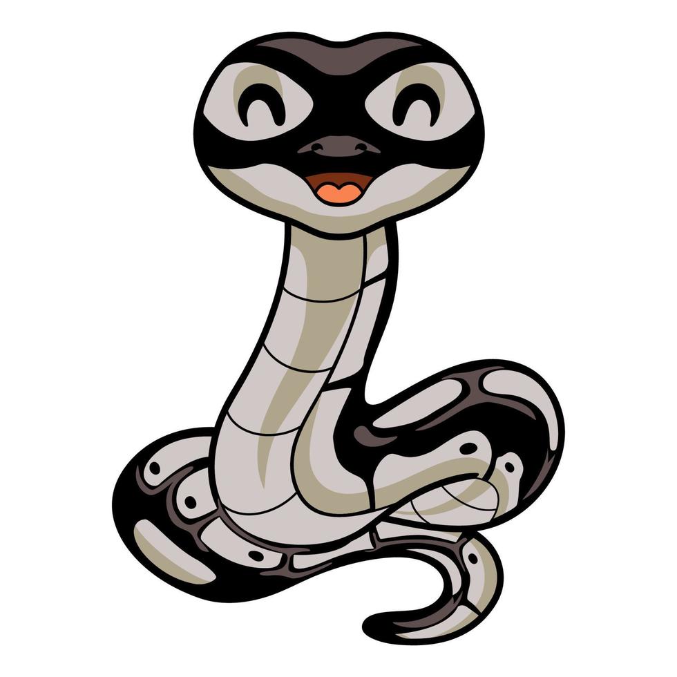 schattig gelukkig Python slang tekenfilm vector
