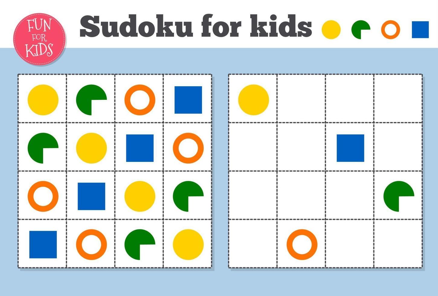 Sudoku. wiskundig mozaïek voor kinderen en volwassenen. magisch vierkant. logica puzzelspel. vector