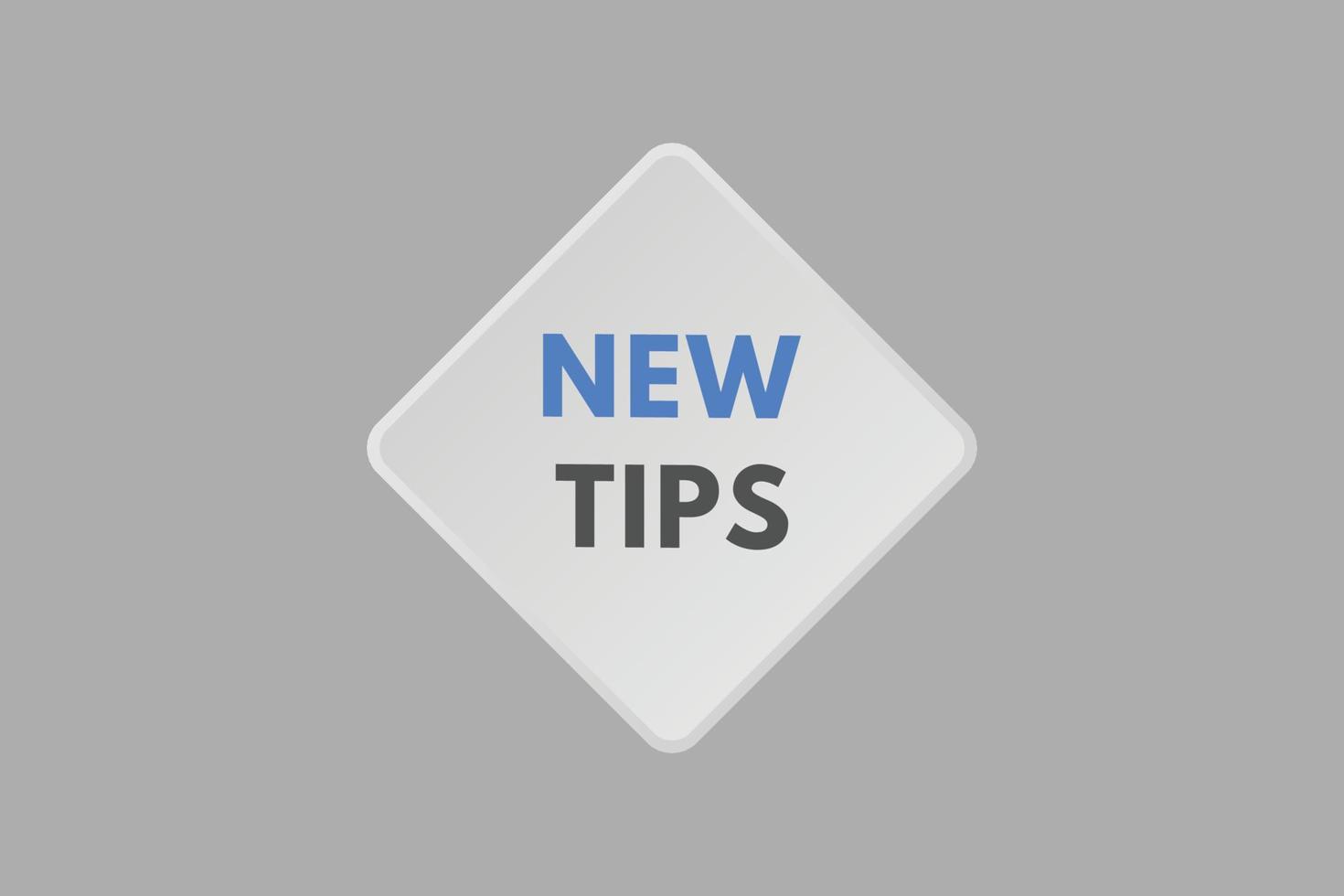 nieuw tips tekst knop. nieuw tips teken icoon etiket sticker web toetsen vector