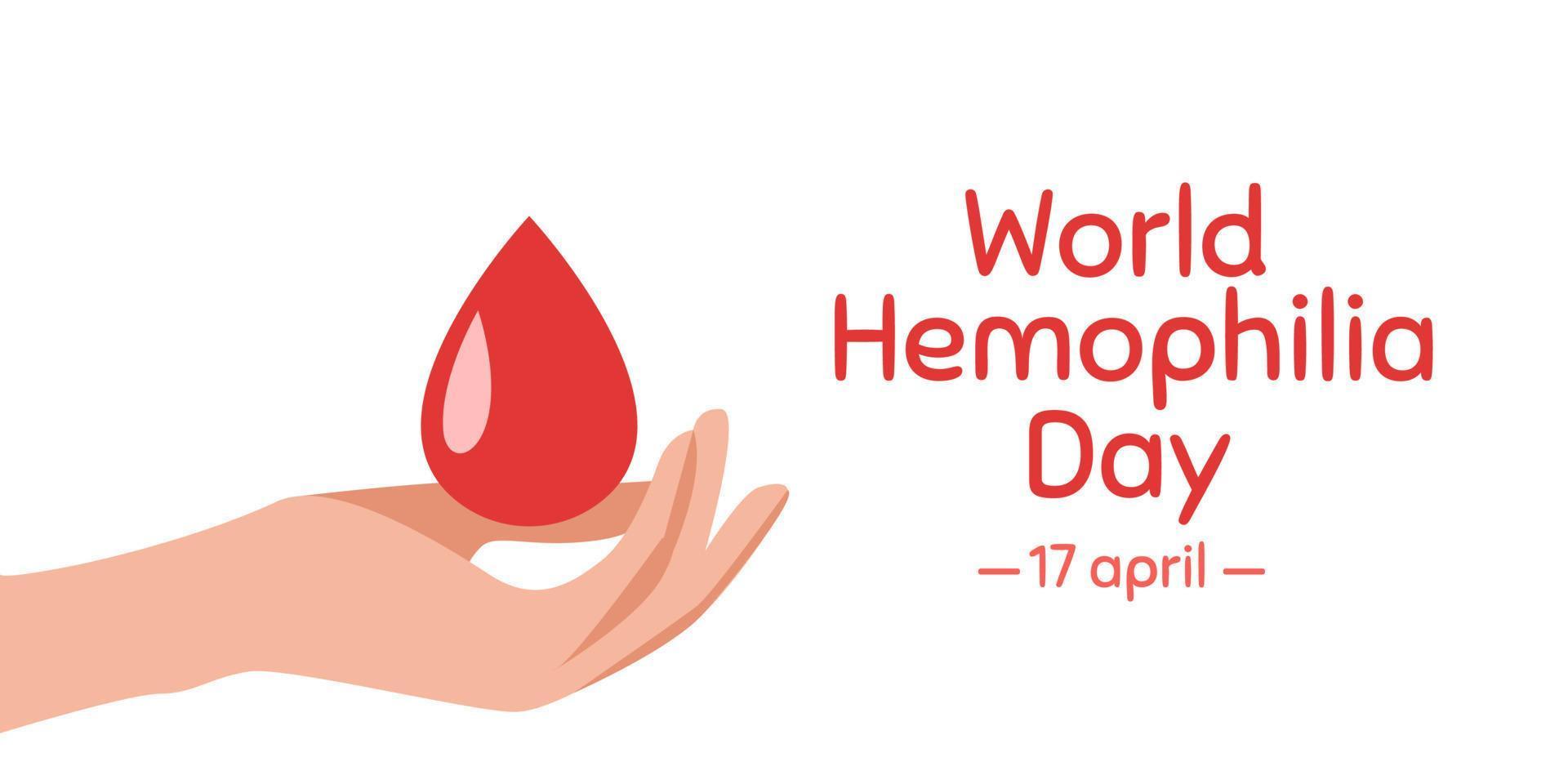 wereld hemofilie dag. Gezondheid bewustzijn vector sjabloon voor banier, kaart, poster, achtergrond.