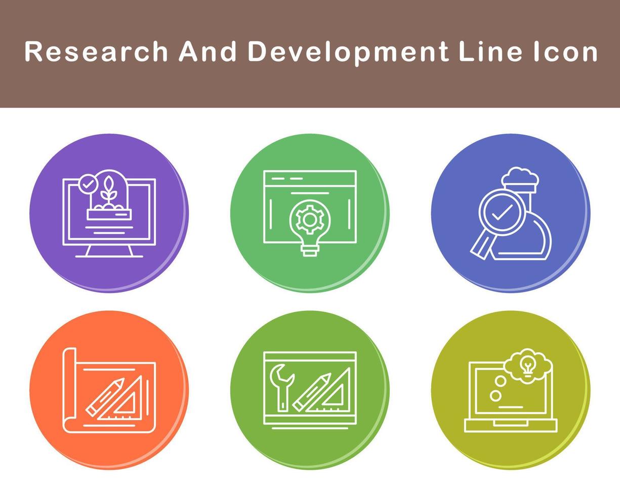 Onderzoek en ontwikkeling vector icoon reeks
