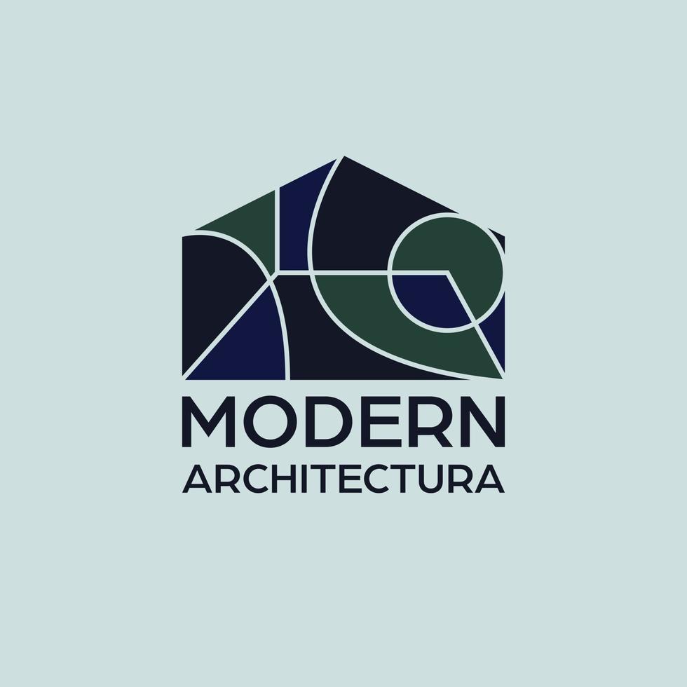 modern architectuur logo ontwerp. abstract huis met meetkundig vormen logo. bouwkundig kunst logo sjabloon. vector