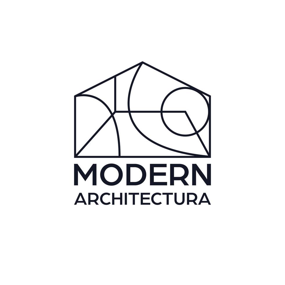 modern architectuur logo ontwerp. abstract huis met meetkundig vormen logo. bouwkundig kunst logo sjabloon. vector