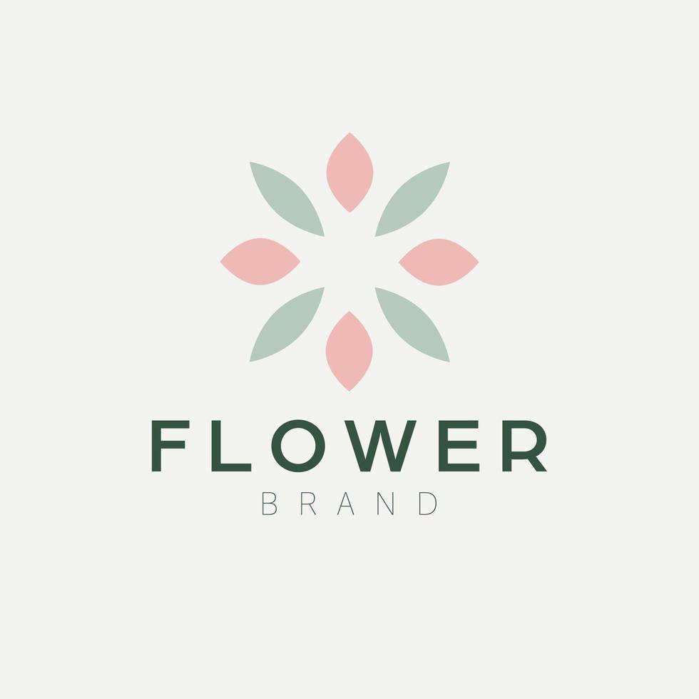 abstract bloem en bladeren logo ontwerp. schoonheidsmiddelen oe mode logo. luxe en modern logo. vector
