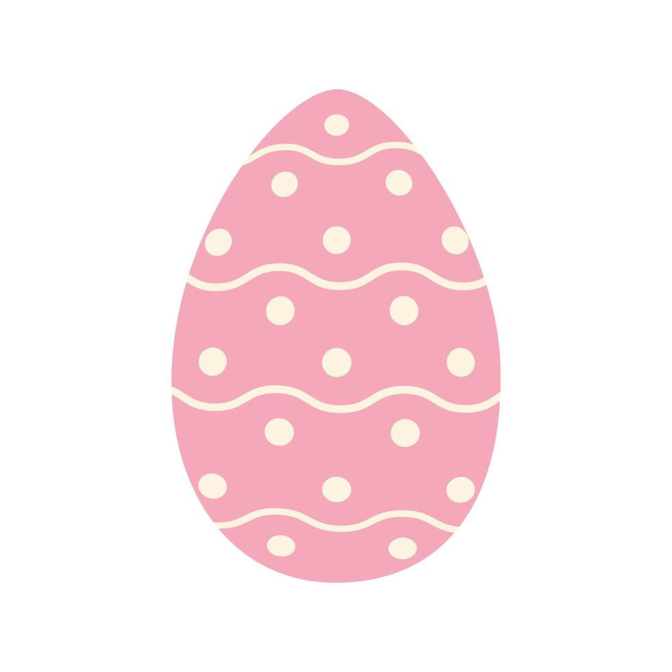 Pasen ei in modieus roze met een gemakkelijk patroon van golvend lijnen en stippen. gelukkig Pasen. vakantie. eps vector