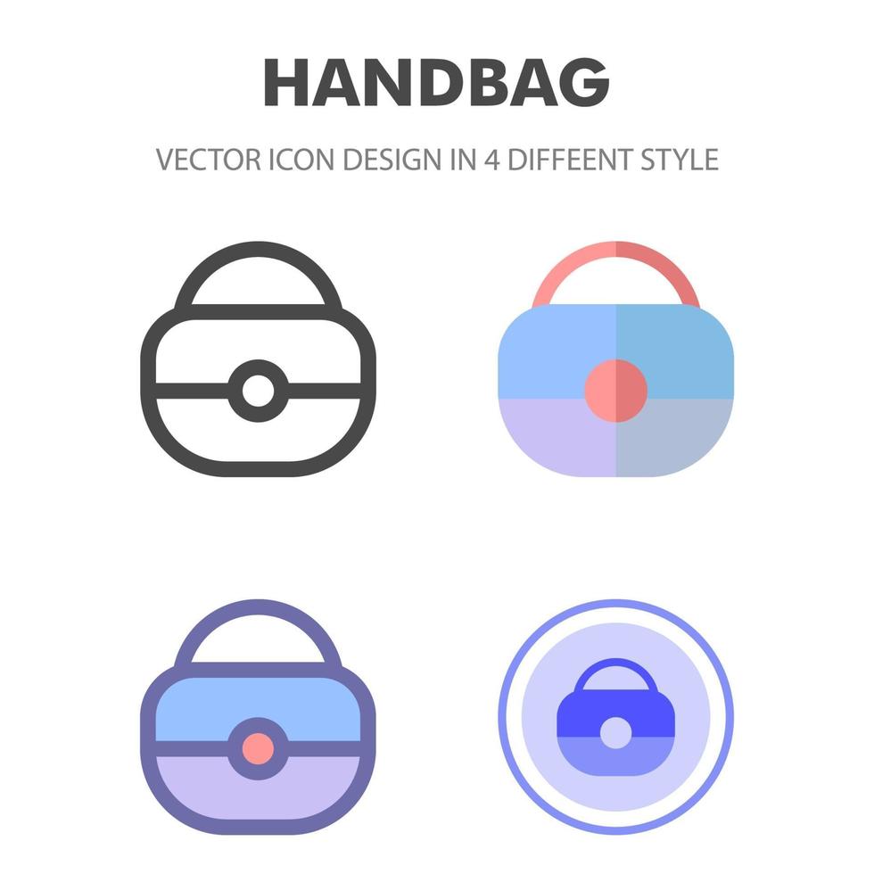 handtas pictogram ontwerp in 4 verschillende stijl. pictogramontwerp voor uw websiteontwerp, logo, app, ui. vectorafbeeldingen illustratie en bewerkbare beroerte. eps 10. vector