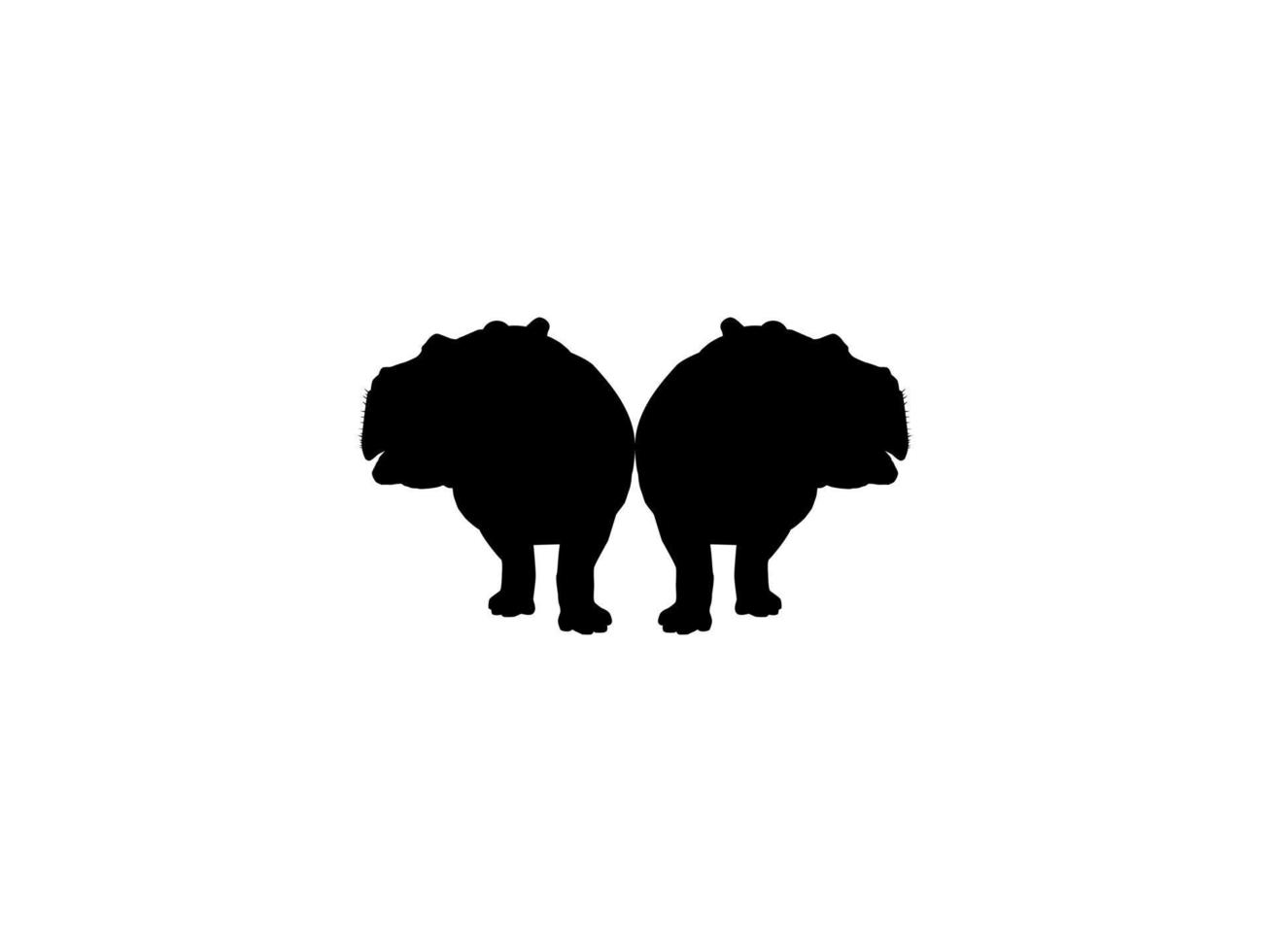 paar- van de nijlpaard, nijlpaard amfibie. silhouet voor logo, kunst illustratie, icoon, symbool, pictogram of grafisch ontwerp element. vector illustratie