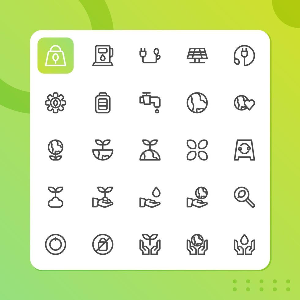 milieu icon pack geïsoleerd op een witte achtergrond. voor uw websiteontwerp, logo, app, ui. vectorafbeeldingen illustratie en bewerkbare beroerte. eps 10. vector