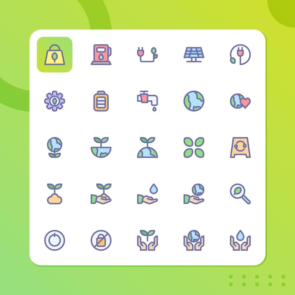 milieu icon pack geïsoleerd op een witte achtergrond. voor uw websiteontwerp, logo, app, ui. vectorafbeeldingen illustratie en bewerkbare beroerte. eps 10. vector