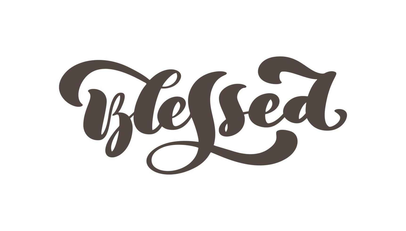 gezegende christelijke tekst hand getrokken logo belettering wenskaart. typografische vector zin handgemaakte kalligrafie citaat op isoleert witte achtergrond