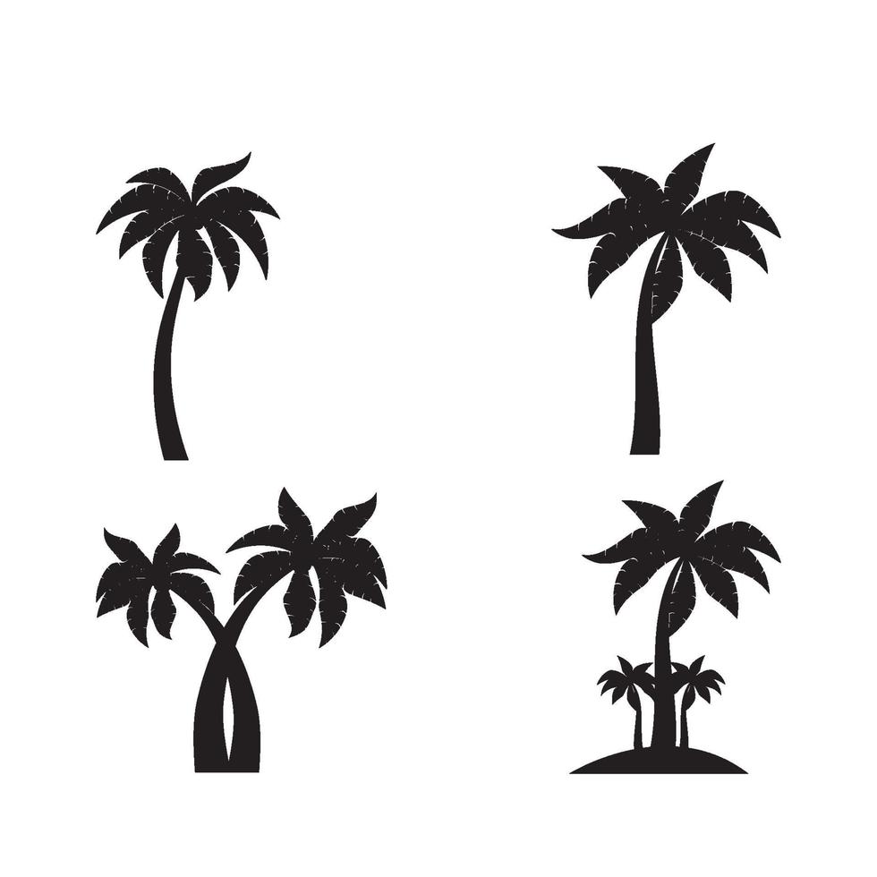 palmboom zomer silhouet sjabloon vector