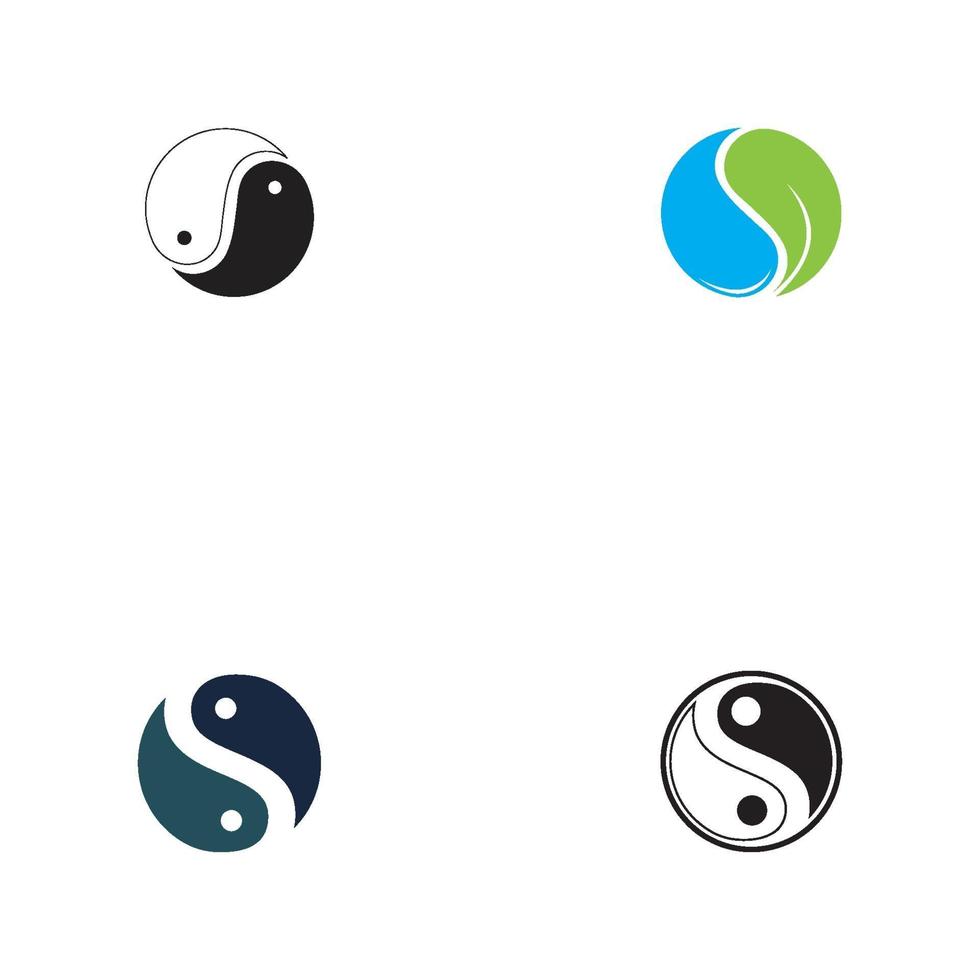 yin en yang logo en symbool vector