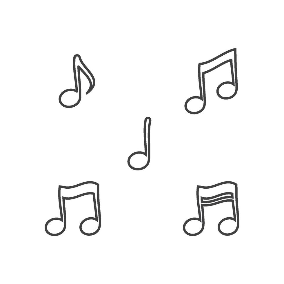 nota muziek logo en symbool vector