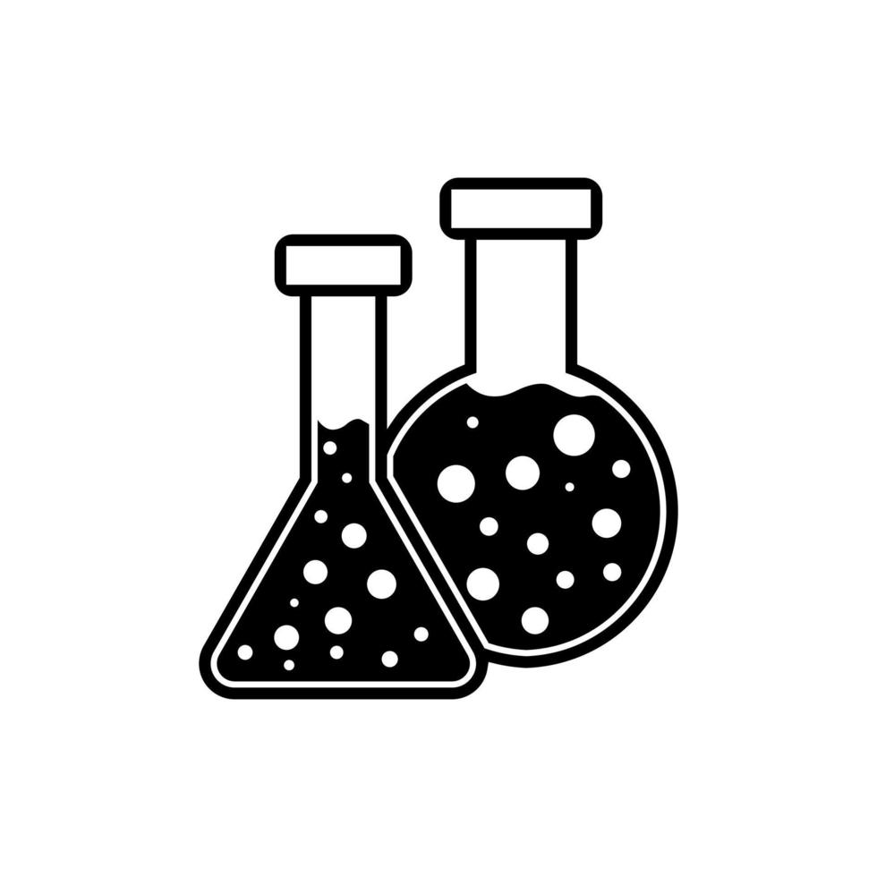 chemie icoon vector set. wetenschap illustratie teken verzameling. laboratorium symbool. reagens logo.