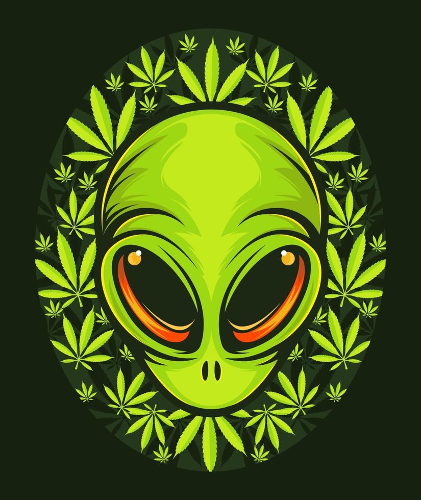 Rookvrije alien poster voor t-shirt print. vector mode illustratie.