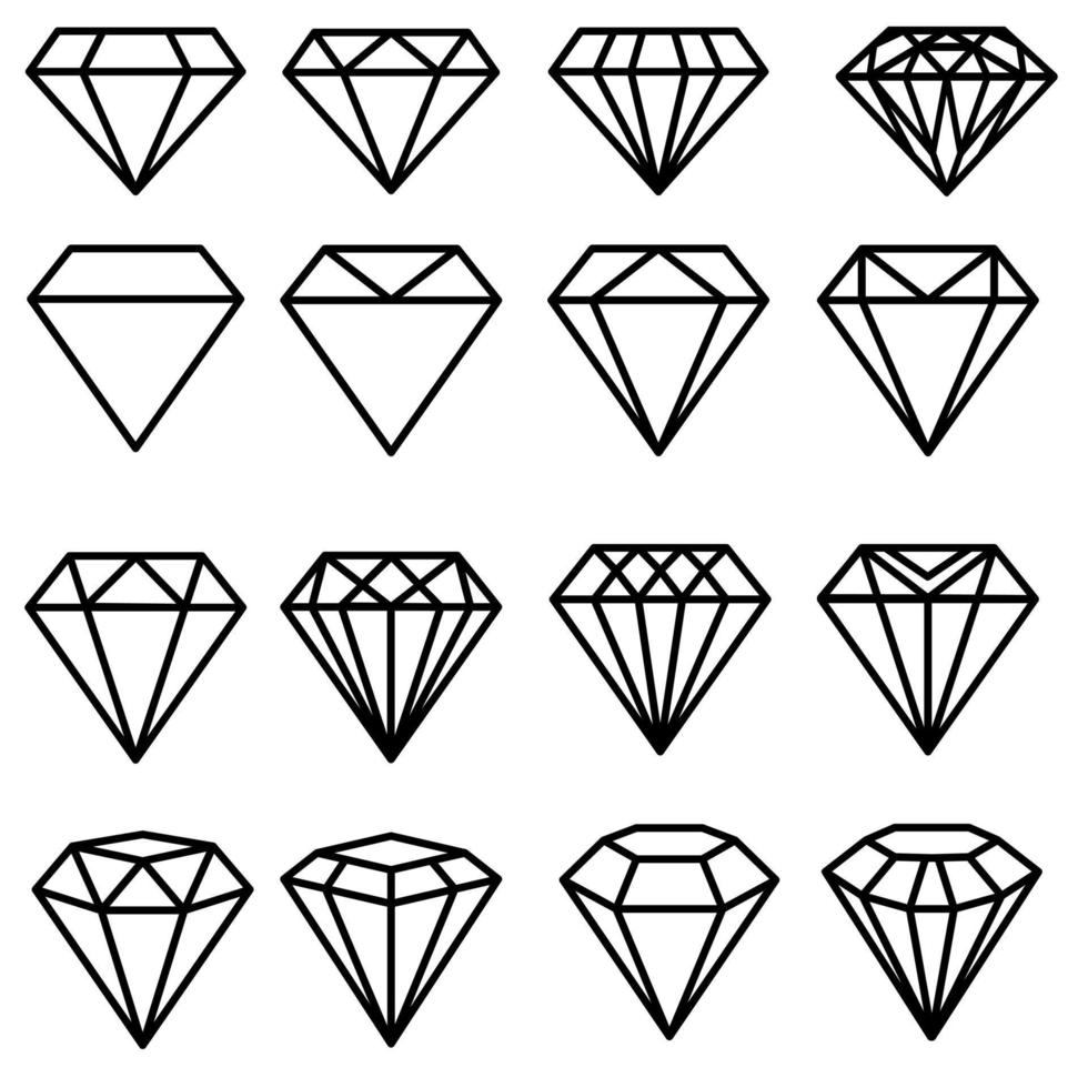 diamant icoon vector set. edelsteen illustratie teken verzameling. juweel symbool.