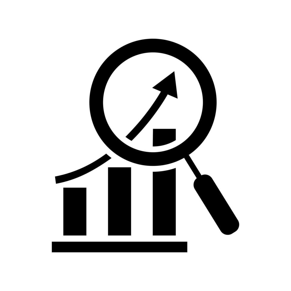 Onderzoek vector icoon. analyseren bedrijf illustratie symbool. markt teken of logo.
