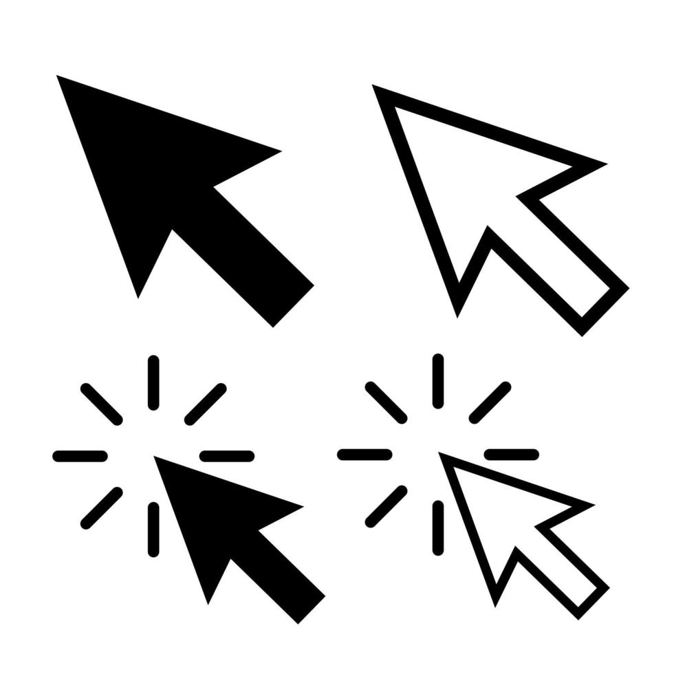 cursor pictogrammen vector set. druk op illustratie teken verzameling. punt symbool of logo.