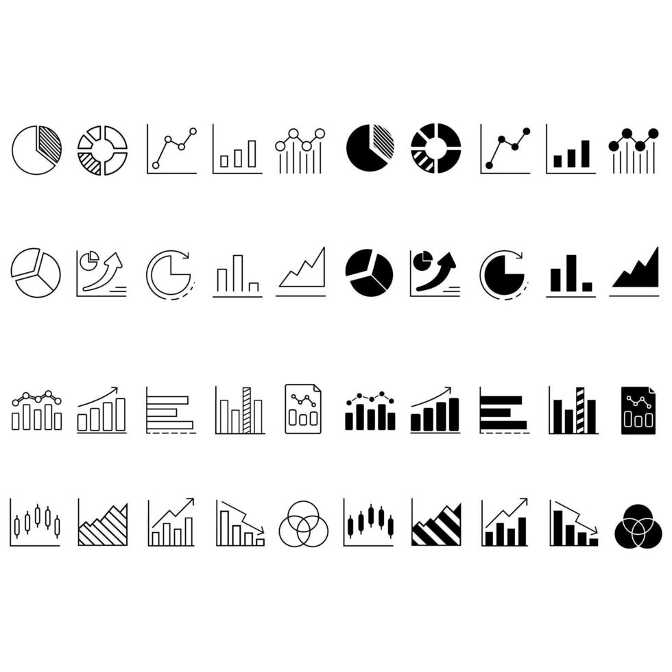 tabel icoon vector set. schema illustratie teken verzameling. diagram symbool of logo.