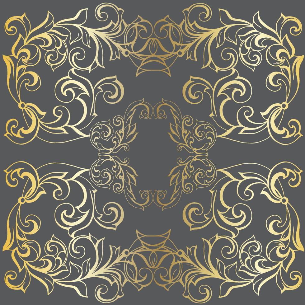 vector damast vintage barokke scroll ornament swirl. Victoriaanse monogram heraldische schild werveling. retro bloemen blad patroon grens gebladerte antiek acanthus kalligrafie gegraveerd tattoo.tile decor element