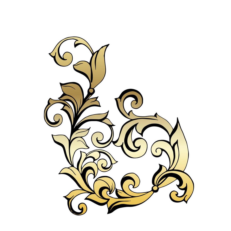 vector damast vintage barokke scroll ornament swirl. Victoriaanse monogram heraldische schild werveling. retro bloemen blad patroon grens gebladerte antiek acanthus kalligrafie gegraveerd tattoo.tile decor element