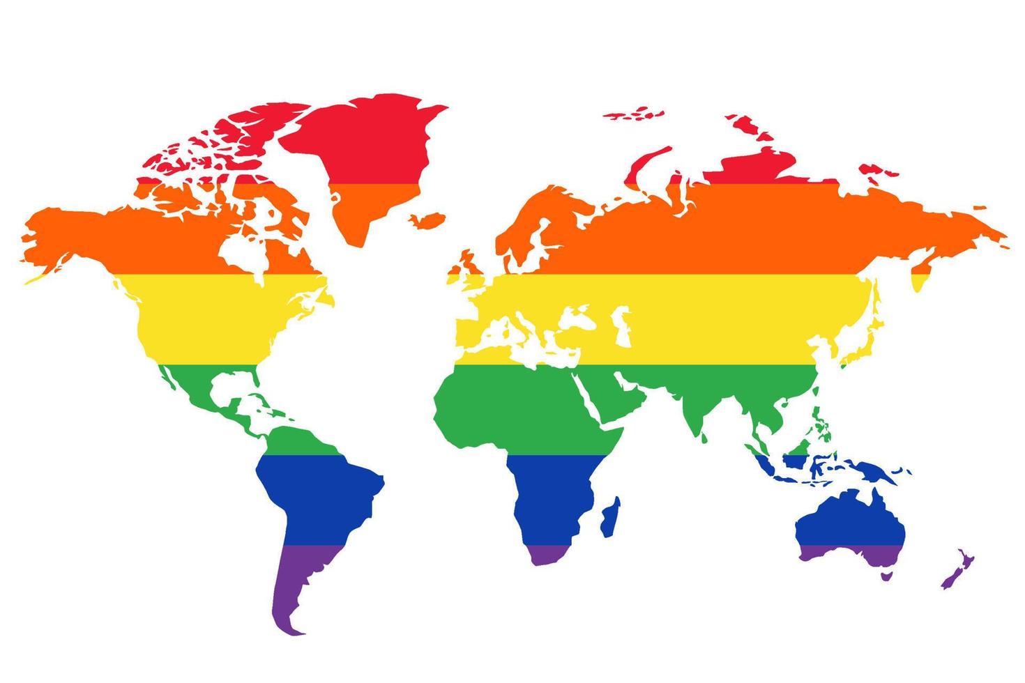 wereld kaart ondersteunen lgbt gemeenschap vector illustratie. vector icoon. wereld silhouet kaart.