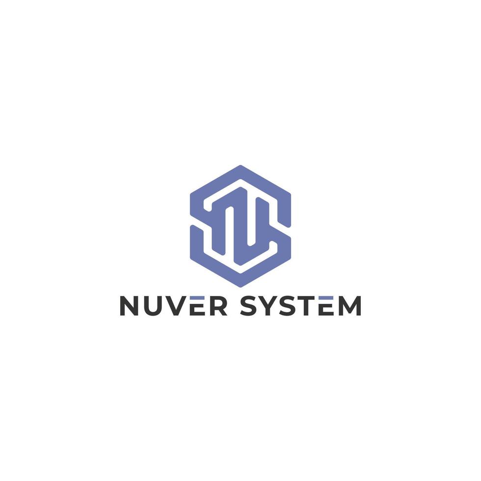 abstract eerste brief NS of sn logo Aan Purper kleur geïsoleerd Aan wit achtergrond toegepast voor software tech bedrijf logo ook geschikt voor de merken of bedrijven hebben eerste naam sn of NS. vector