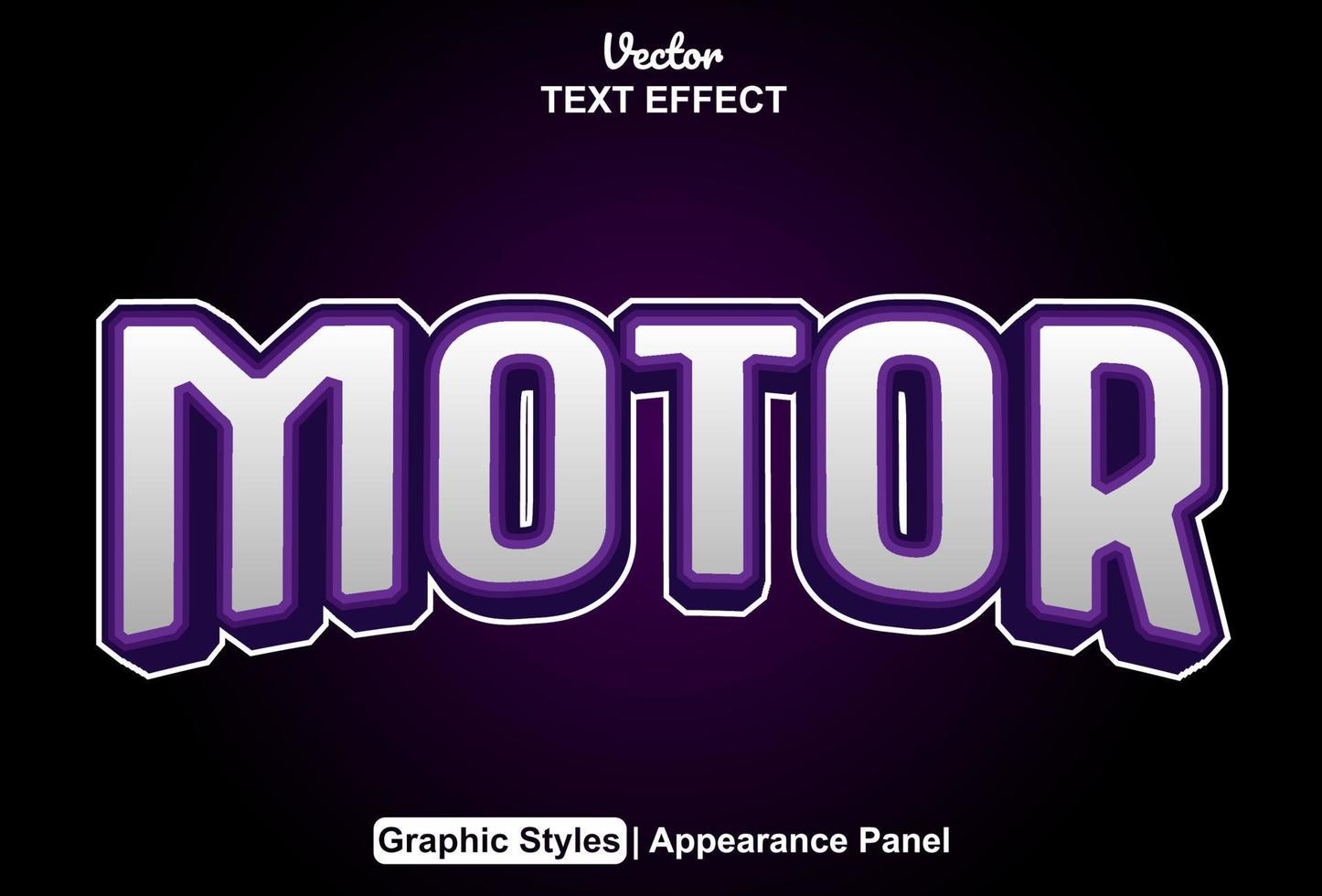 motor tekst effect met Purper kleur grafisch stijl bewerkbaar. vector