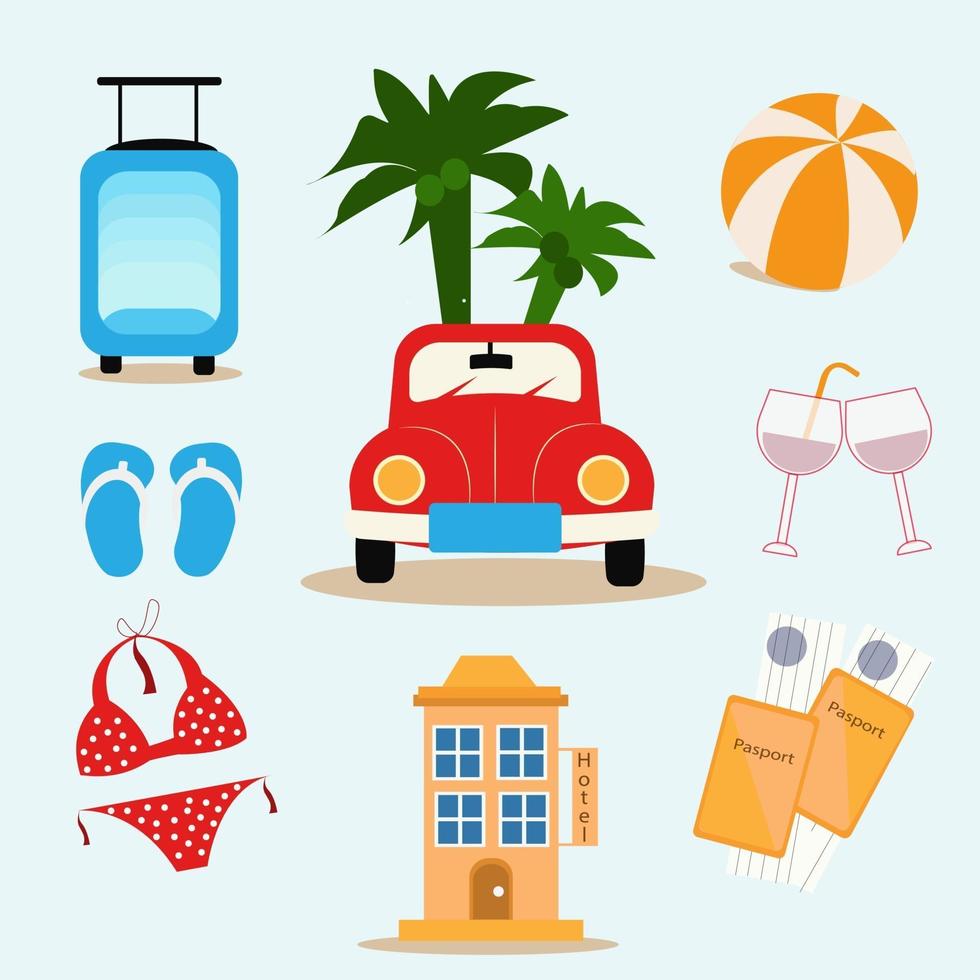 set van reisvakantie vector