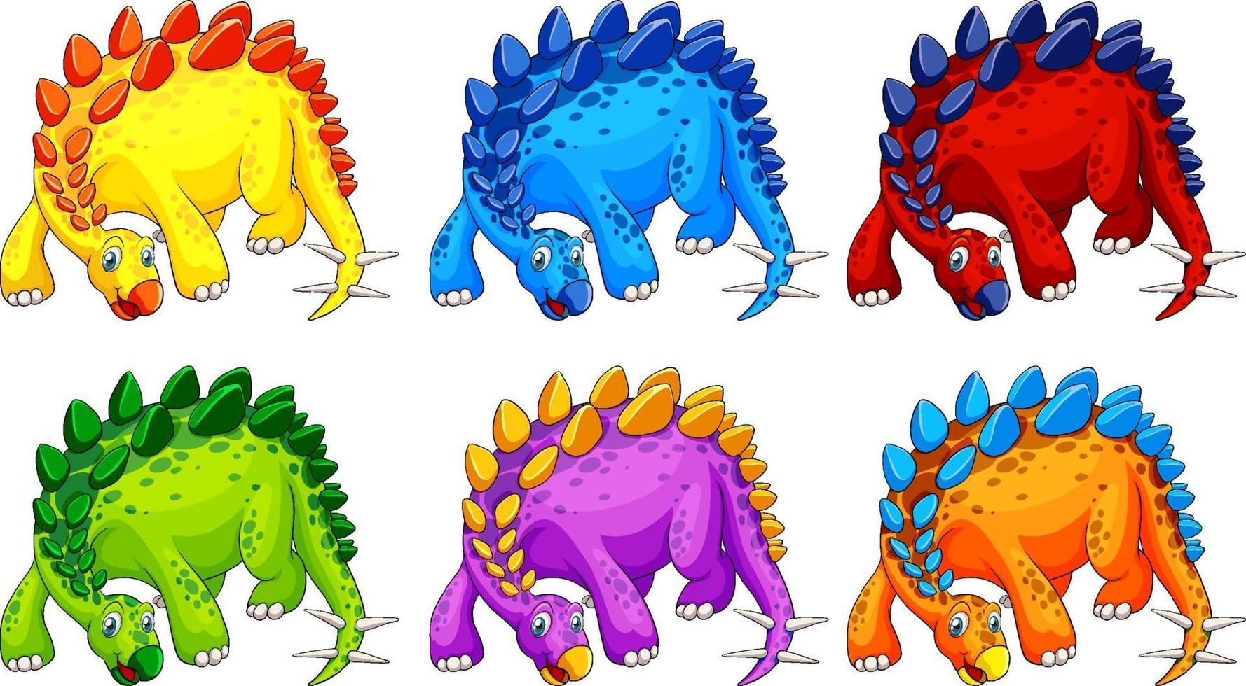 een stripfiguur van een stegosaurus-dinosaurus vector