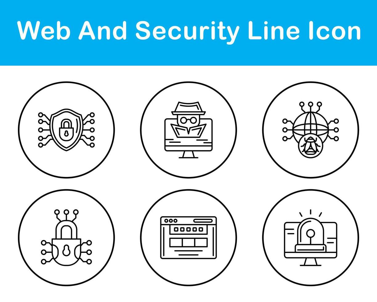 web en veiligheid vector icoon reeks