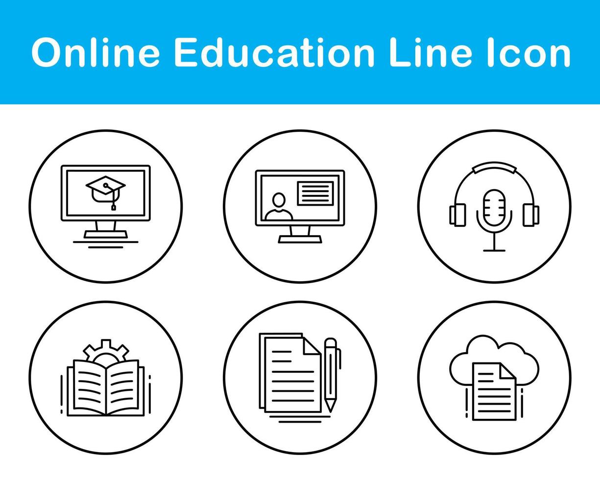 online onderwijs vector icoon reeks