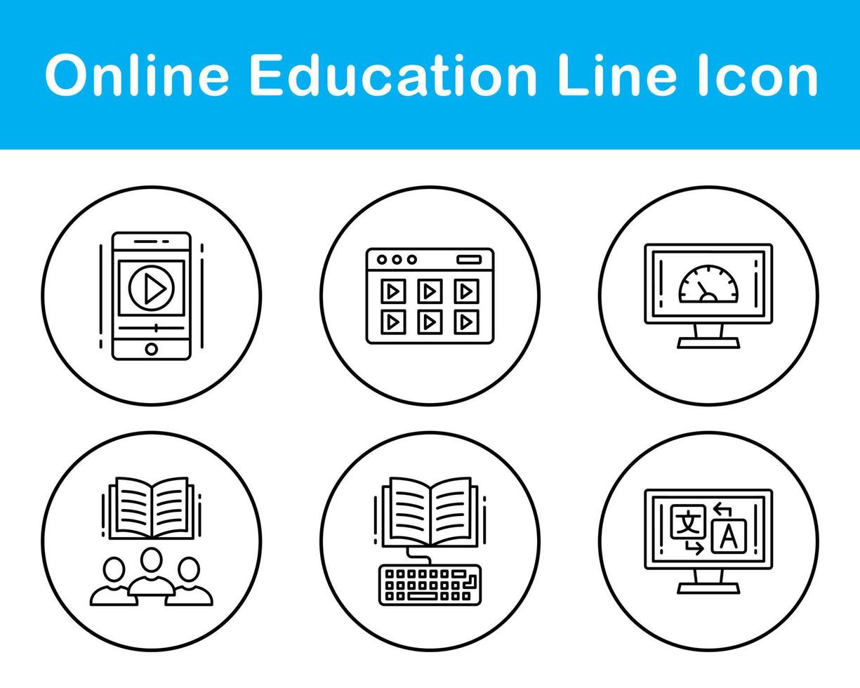 online onderwijs vector icoon reeks