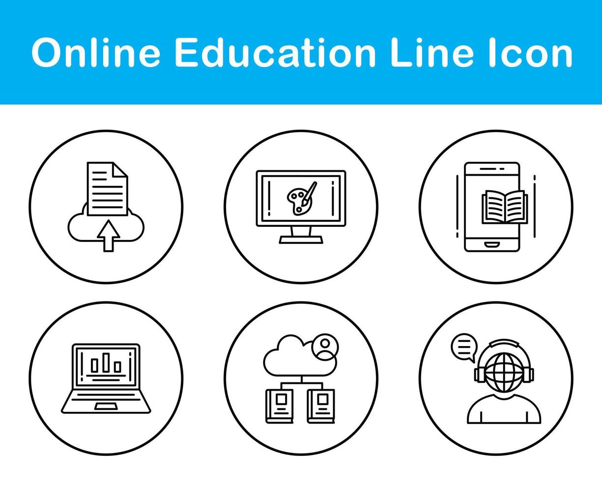 online onderwijs vector icoon reeks