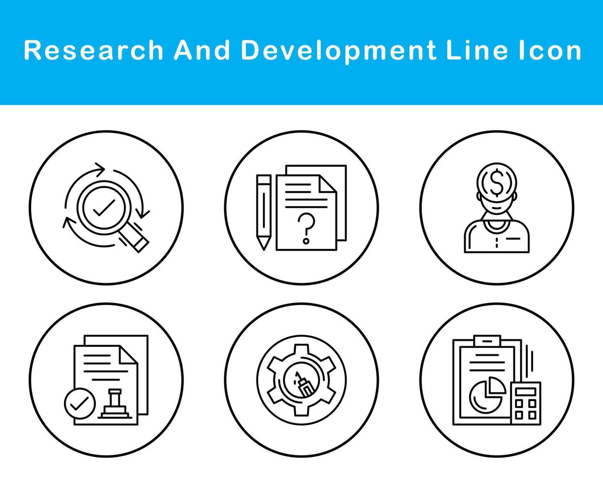 Onderzoek en ontwikkeling vector icoon reeks