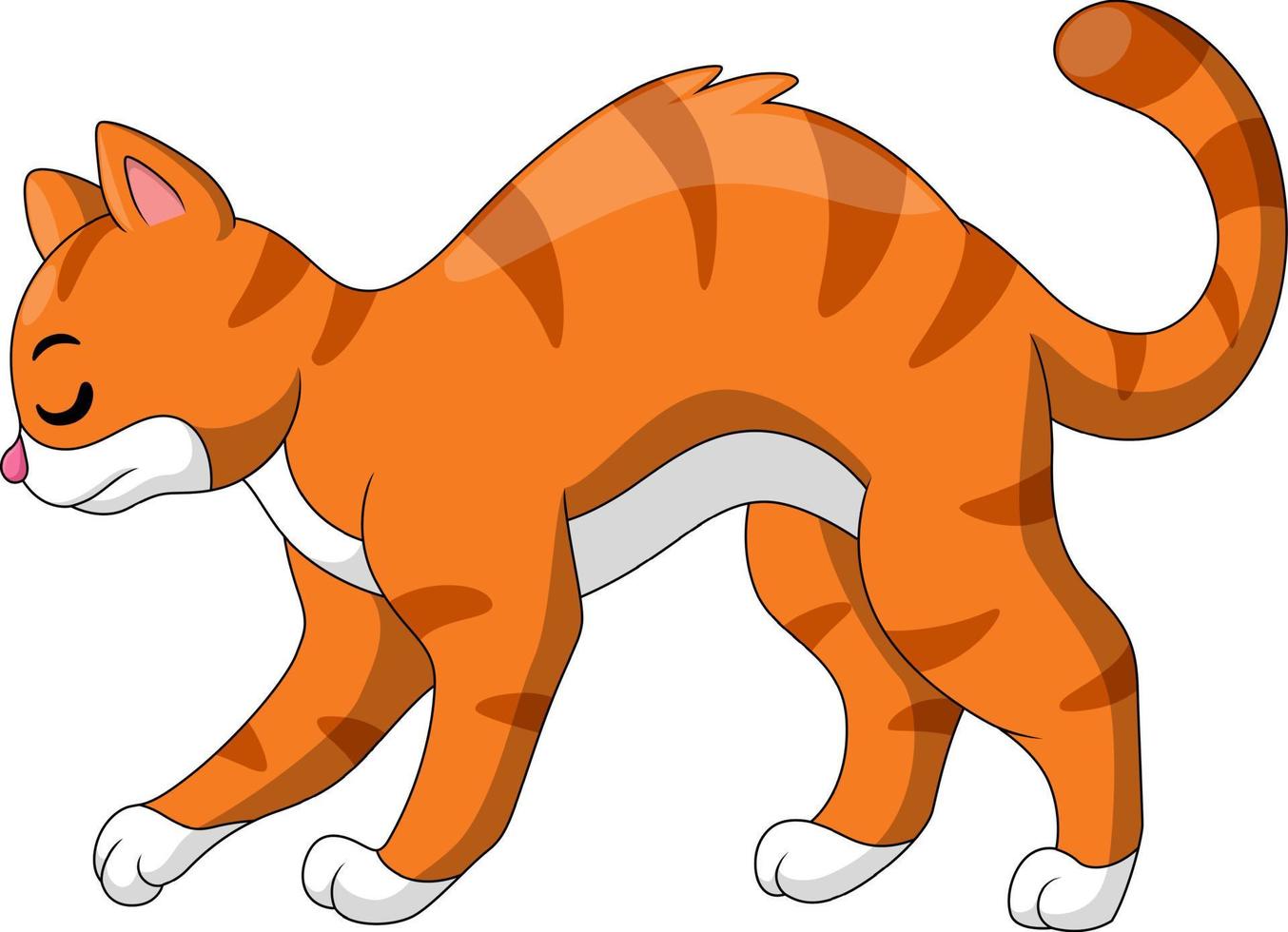 schattige kat cartoon op witte achtergrond vector