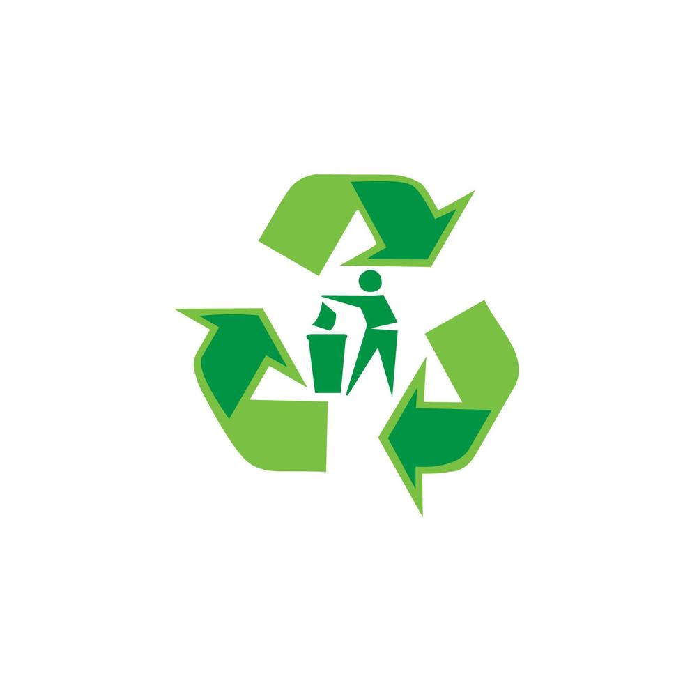 recycle symbool of recycle logo, geïsoleerd wit achtergrond vector