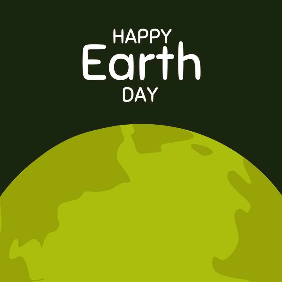 happy earth day handgeschreven letters met de hele wereld op een blauwe achtergrond. happy earth day typografie vector design voor wenskaarten en poster. ontwerp sjabloon viering. vectorillustratie.