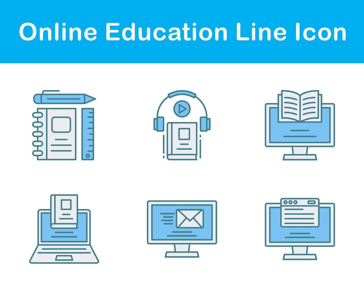 online onderwijs vector icoon reeks