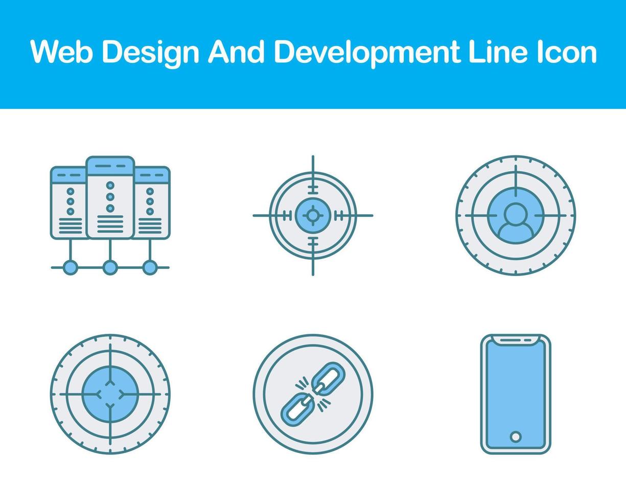 web ontwerp en ontwikkeling vector icoon reeks