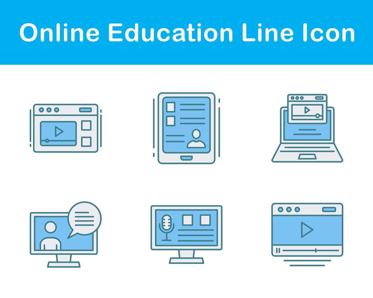 online onderwijs vector icoon reeks