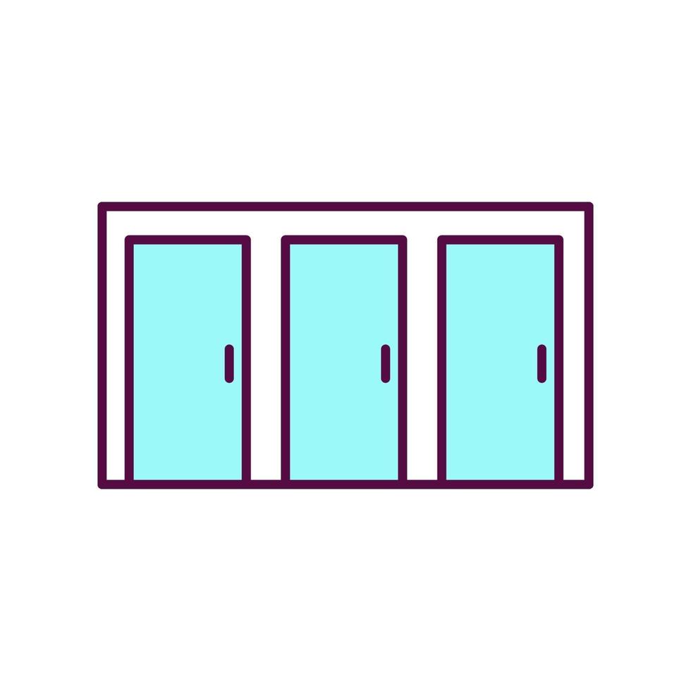 werkende vergrendelde deuren blauwe RGB-kleur pictogram vector