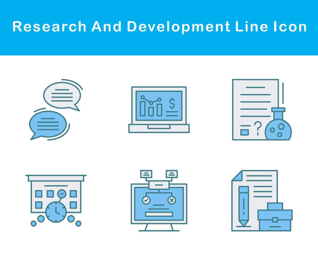 Onderzoek en ontwikkeling vector icoon reeks