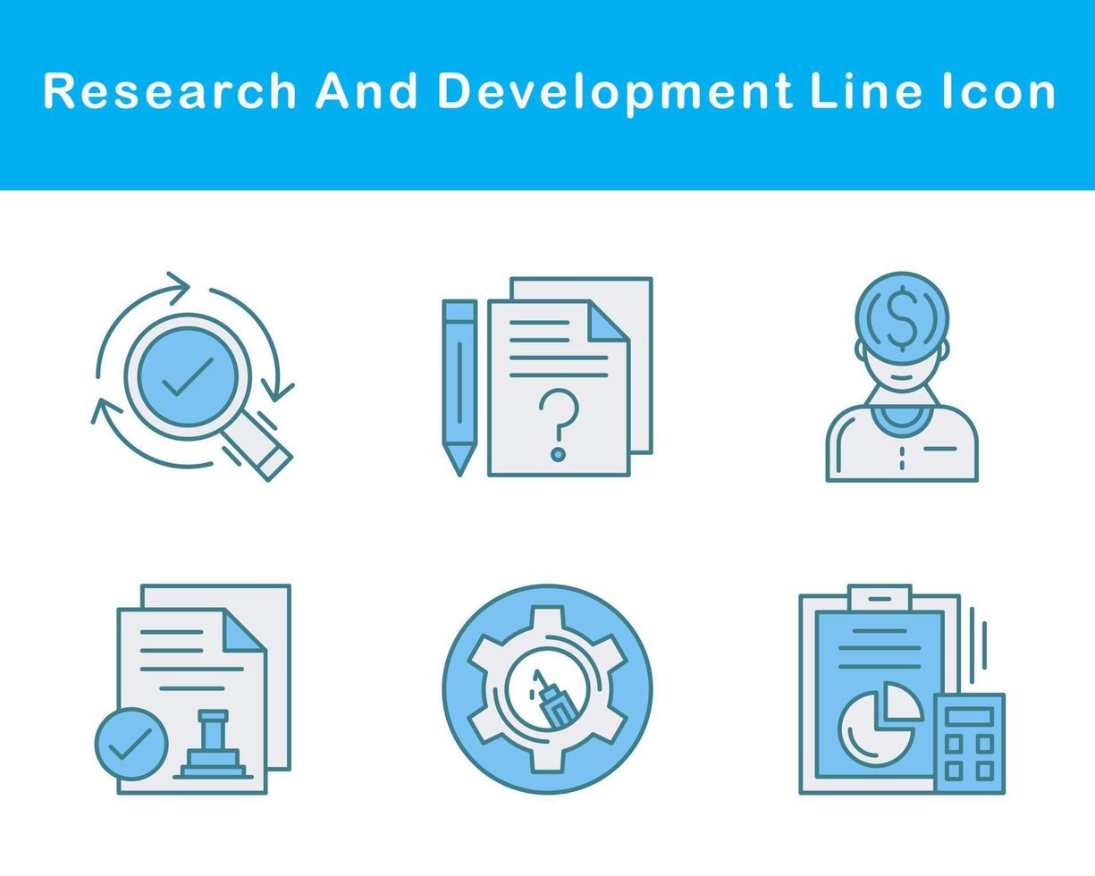 Onderzoek en ontwikkeling vector icoon reeks