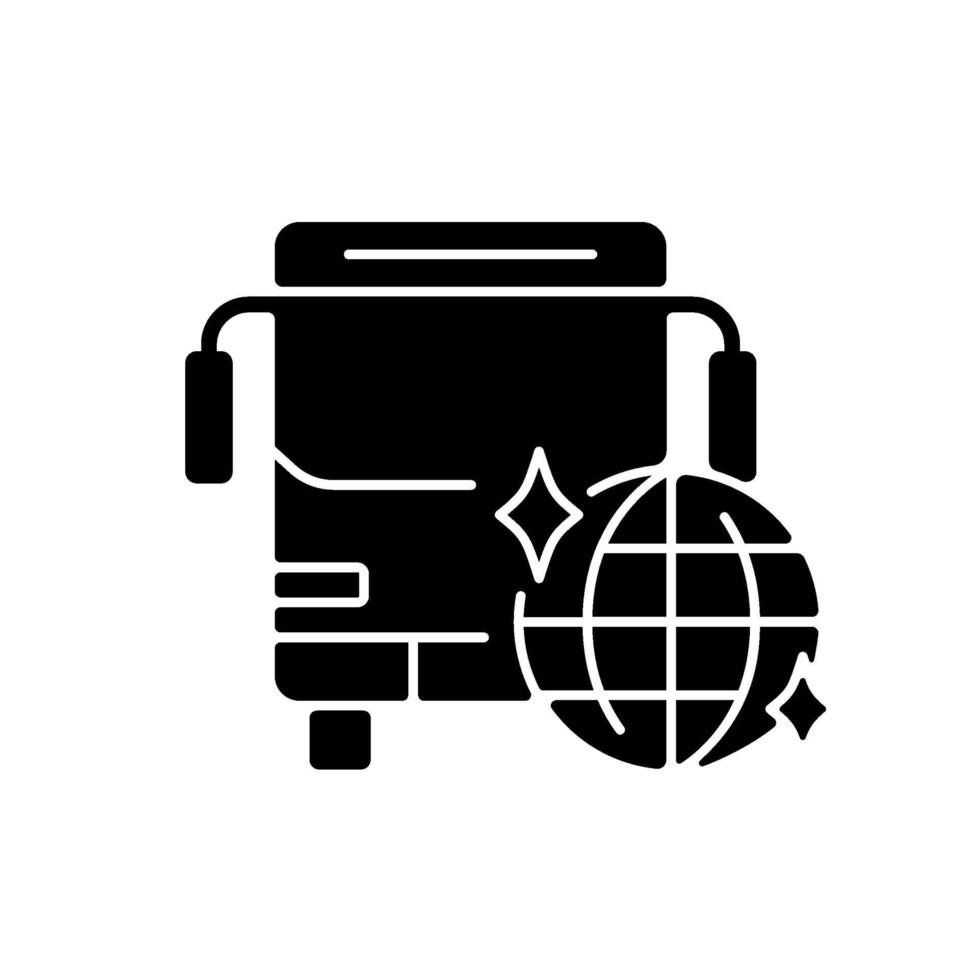 feestbus zwarte glyph pictogram vector