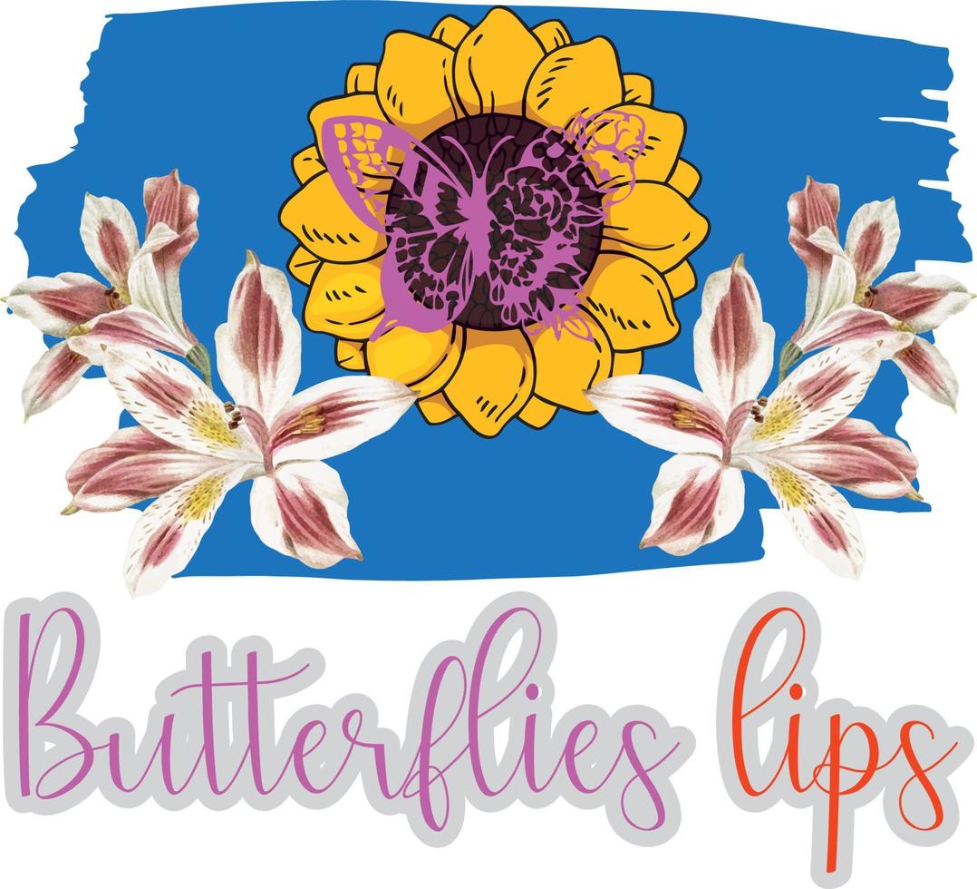 vlinders lippen vol 1 vector