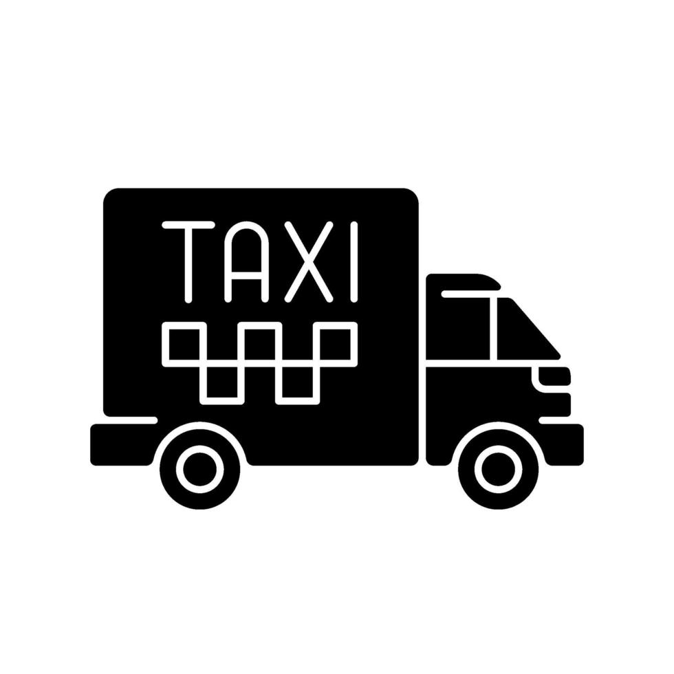 vracht taxi zwarte glyph pictogram vector