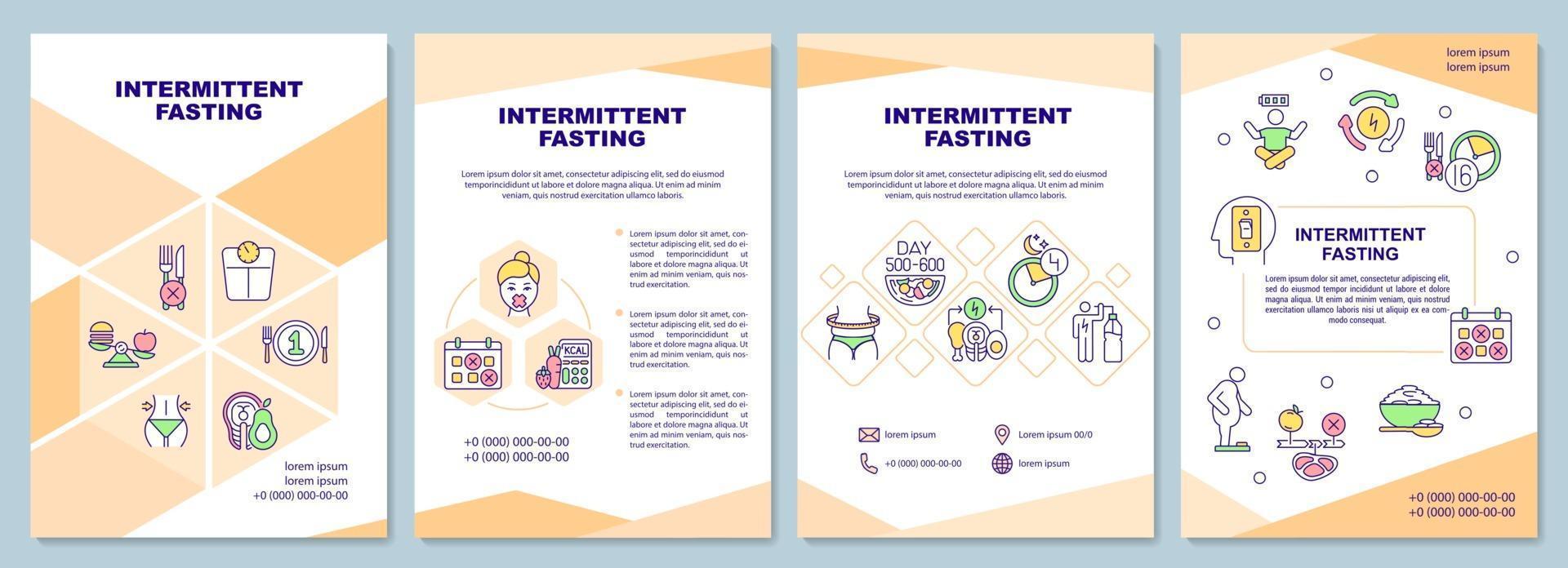 intermitterend vasten brochure sjabloon vector