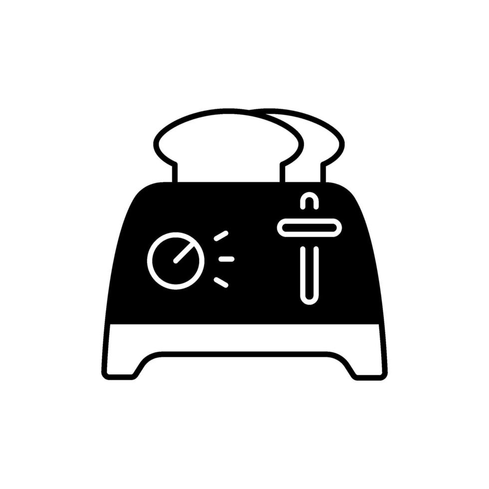 broodrooster zwarte lineaire pictogram vector