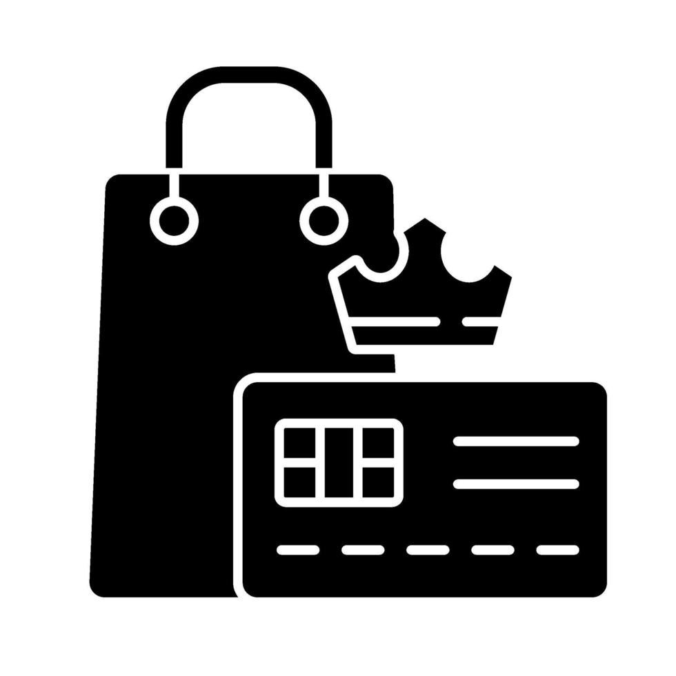 VIP-lidmaatschap zwart glyph-pictogram vector